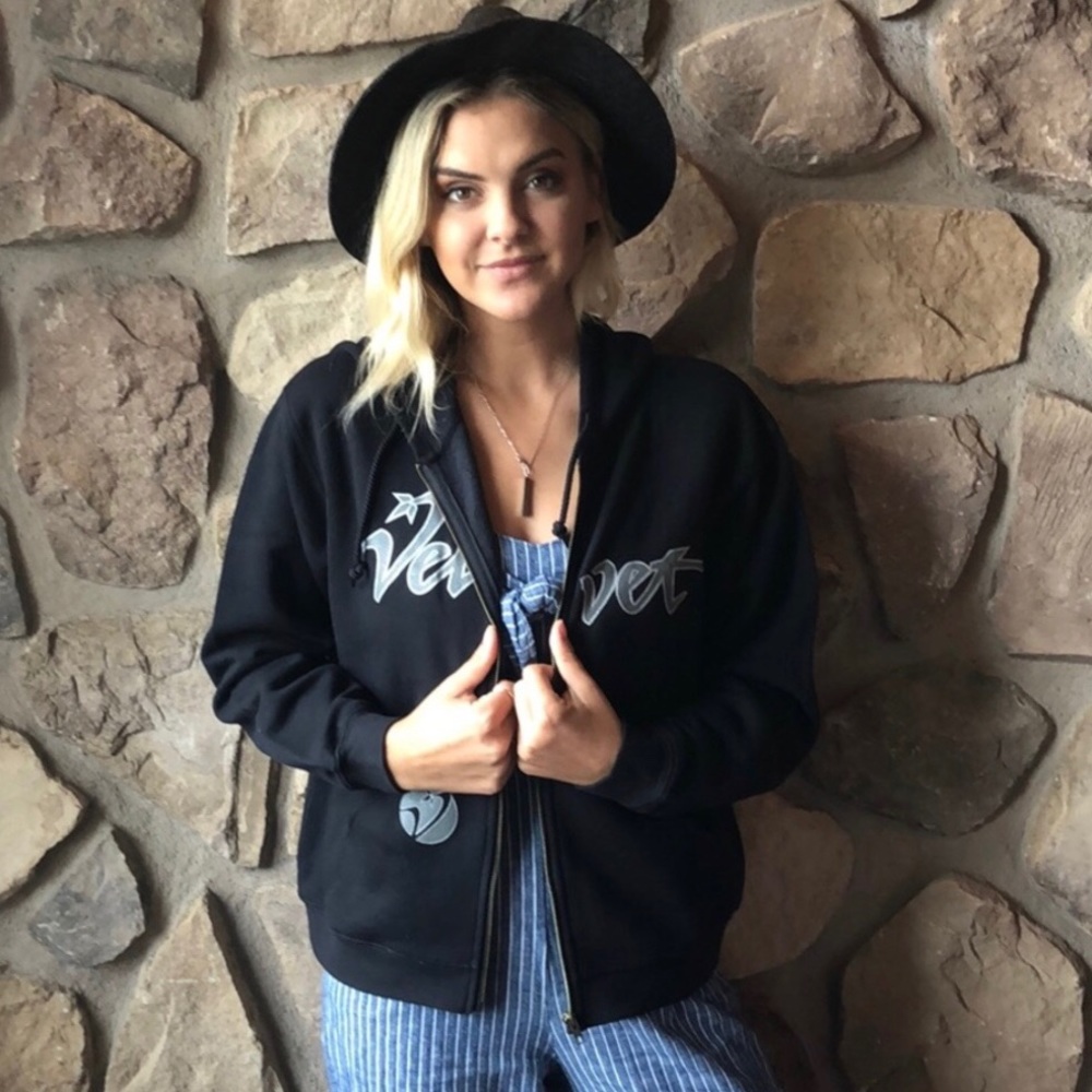New Velvet zip up hoodie sweatshirt